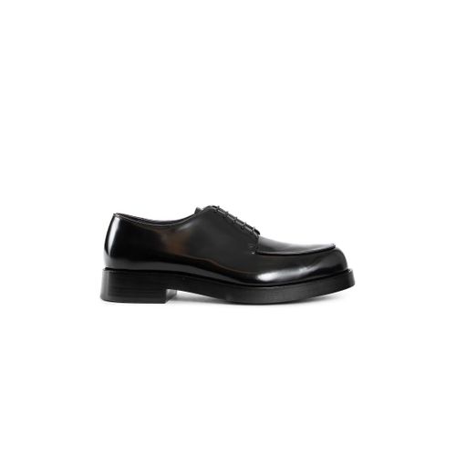 Brushed Leather Derby Shoes - PRADA - Modalova