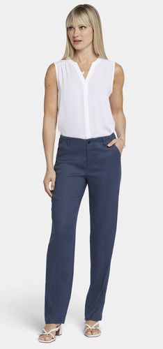 Marilyn Trouser Dunkelblau Stretch-Leinen | - Nydj - Modalova