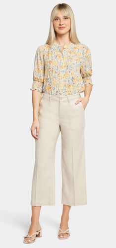 Wide Leg Cropped Capri Trouser Beige Stretch-Leinen | - Nydj - Modalova