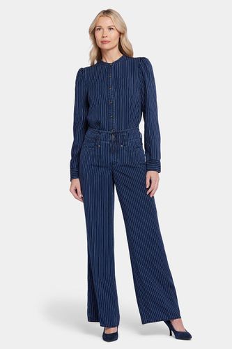 High Rise Teresa Wide Leg Jeans Dark Blue Striped Premium Denim | - Nydj - Modalova