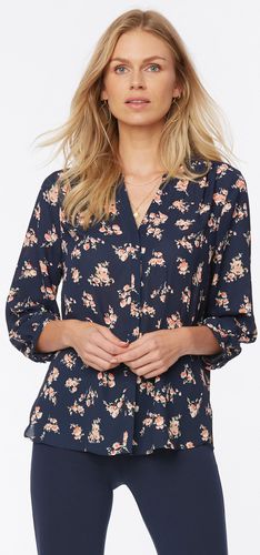 Pintuck Blouse Blue Flower Print | - Nydj - Modalova