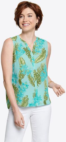 Sleeveless Pintuck Blouse Tropical Print | - Nydj - Modalova