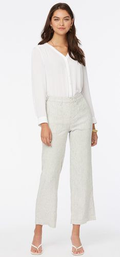 Wide Leg Ankle Trouser Striped Stretch Linen | - Nydj - Modalova