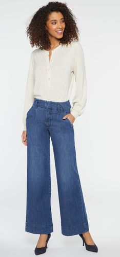 High Rise Mona Wide Leg Trouser Blue Premium Denim | - Nydj - Modalova