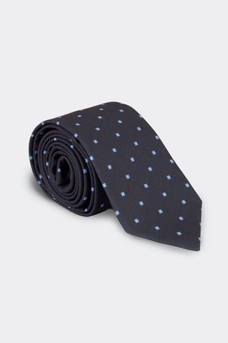 Corbata de hombre gris estampada rombos azules - Sepiia - Modalova