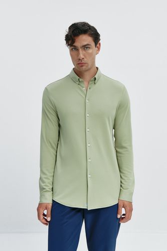 Camisa de hombre casual verde Bambú regular - Sepiia - Modalova