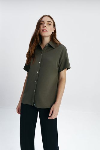 Camisa manga corta de mujer verde kaki - Sepiia - Modalova