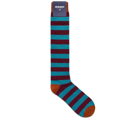 DRESDEN 47 - Socks - Knee High Sock - Man - TURQUOISE-BORDEAUX-ORANGE - Sebago - Modalova