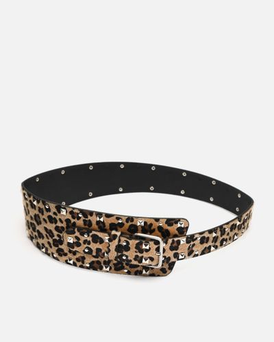 Uma cinturón ancho animal print con detalles metálicos - Misako - Modalova