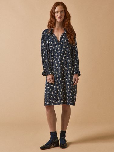 Robe housse courte viscose dobby imprimé Trèfles - Cyrillus - Modalova