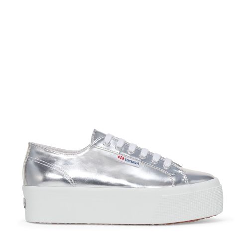 MIRROR SYNTHETIC MATERIAL - Lady Shoes - Wedge - Woman - SILVER - Superga - Modalova