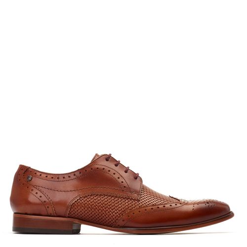 ™ Mens Falcone Waxy Leather Brogue Shoes UK 12 - Base London - Modalova