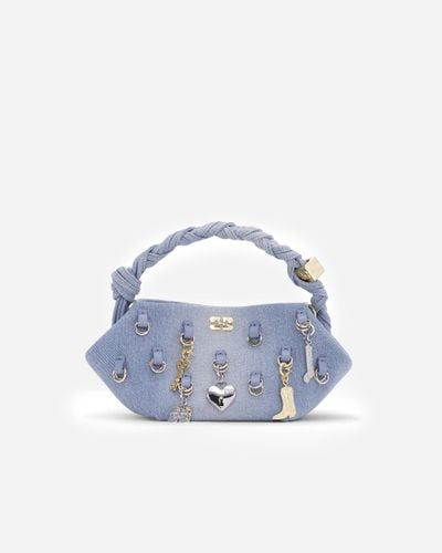 Bou Bag Mini Washed Denim Charms ONE SIZE - Faded Denim - Ganni - Modalova