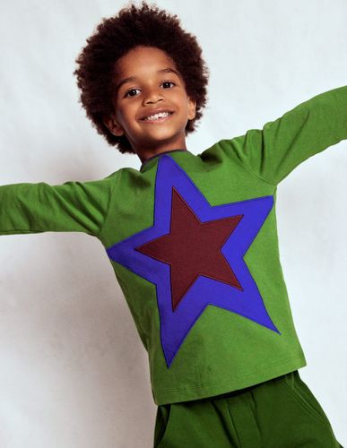 T-shirt à appliqué étoile-Étoile vert brocoli - Boden - Modalova