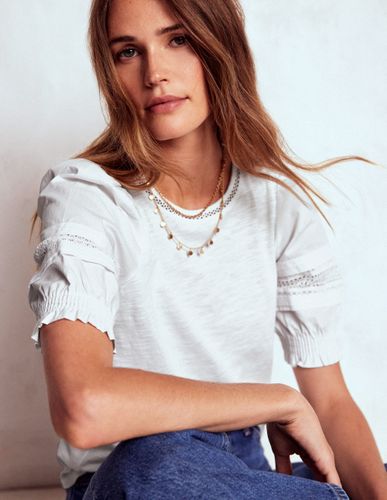 Top Lottie à manches bouffantes-Blanc - Boden - Modalova