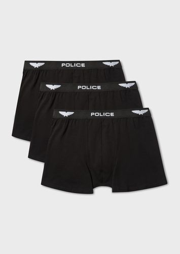 Mens Capel Black 3 Pk Boxers - Police - Modalova