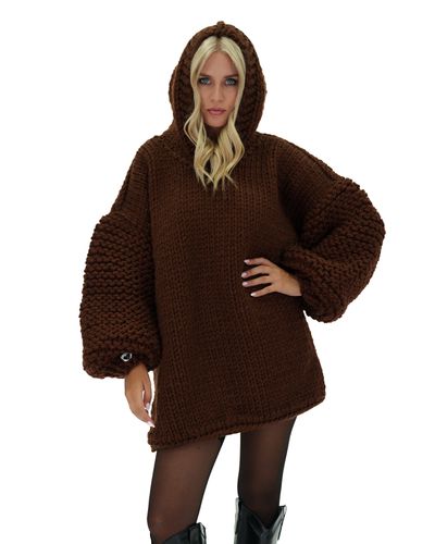 Hooded Sweater Dress - Mumshandmade - Modalova