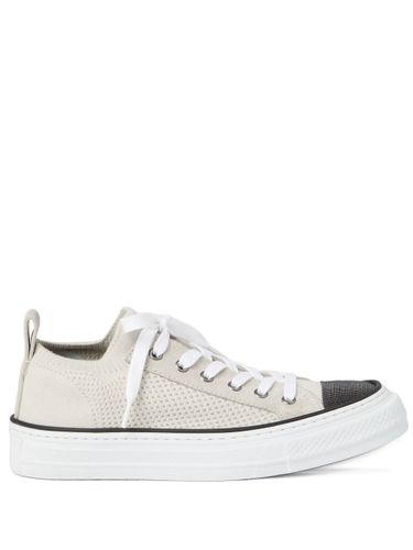 Hellbeige gestrickte Spitzen-Sneaker - Brunello Cucinelli - Modalova