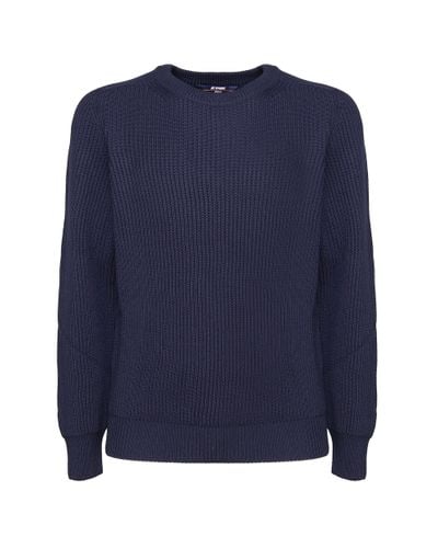 Wollpullover Blau Reguläre Passform Tiefe - K-Way - Modalova