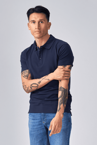 Muscle Polo -Shirt - Marine - Male - TeeShoppen - Modalova