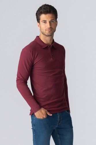 Muscle Langarm -Polo -Hemd - Burgund - Mann - TeeShoppen - Modalova