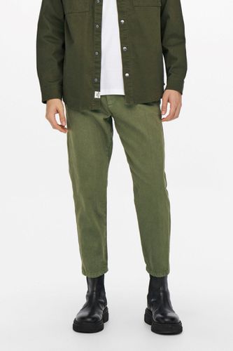 Avi Beam Chino Twill Pants - Olive Night - Mann - Only & Sons - Modalova