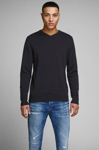 Basic Strick V -Ausschnitt - schwarz - Mann - Jack & Jones - Modalova