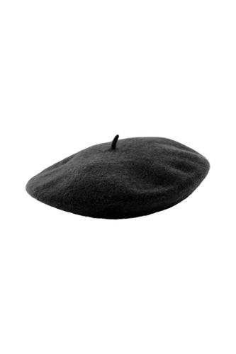 Fransk Wool Beret - Schwarz - PIECES - Modalova