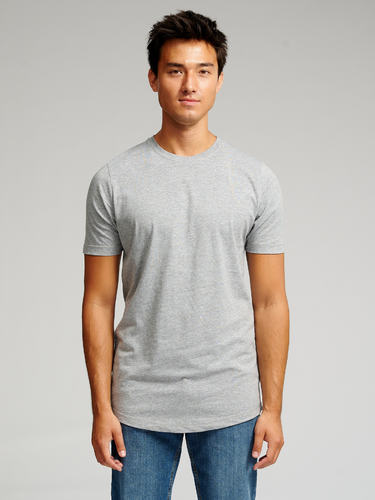 Langes T -Shirt - graue Melange - Male - TeeShoppen - Modalova