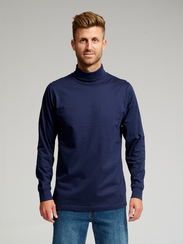 Rollkragenpullover - Marine - Male - TeeShoppen - Modalova