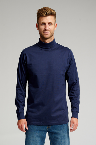 Rollkragenpullover - Marine - Mann - TeeShoppen - Modalova