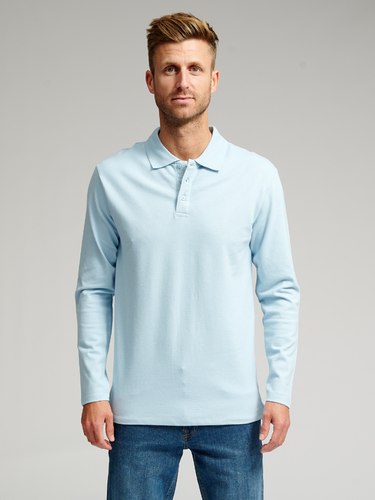 Muscle Langarm -Polo -Hemd - hellblau - Male - TeeShoppen - Modalova