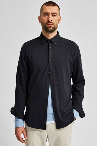 Schlankes Fit -Hemd in Bio -Baumwolle - schwarz - Mann - Selected Homme - Modalova