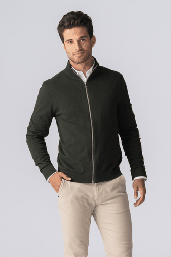 Pullover Zip Strickjacke - Armee - Male - S - TeeShoppen - Modalova