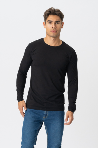 Langarm Muscle T -Shirt - Schwarz - Mann - TeeShoppen - Modalova