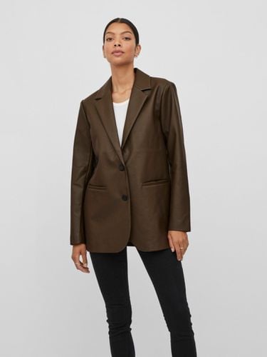 Maya Coated Blazer - Demitasse - VILA - Modalova