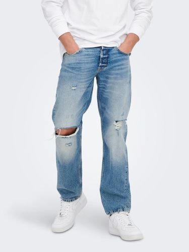 Kante lose Jeans - hellblauer Denim - Mann - Only & Sons - Modalova