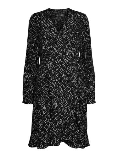 Henna Wrap Rackkleid - Schwarz/Schneewittchen - Vero Moda - Modalova