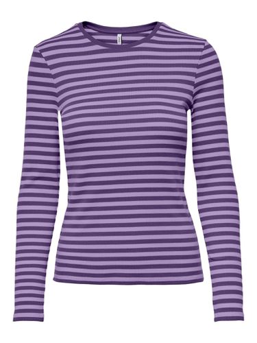 Linie Langarm gestreiftes T -Shirt - Acai - ONLY - Modalova