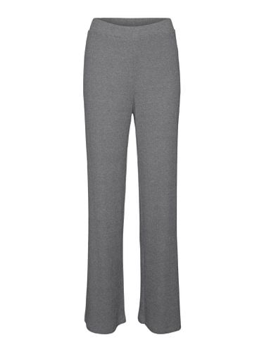 Tia rib breit Pants - Mittelgrau Melange - Vero Moda - Modalova