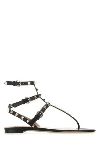 Black leather Rockstud thong sandals - VALENTINO GARAVANI - Modalova