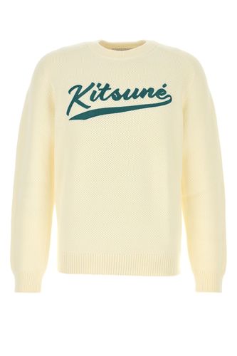 Ivory cotton blend sweater - MAISON KITSUNE - Modalova