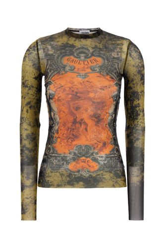 Printed tulle tank top - JEAN PAUL GAULTIER - Modalova