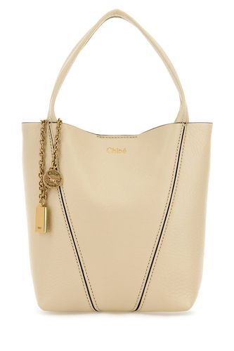 Ivory leather small Spin shopping bag - CHLOE - Modalova