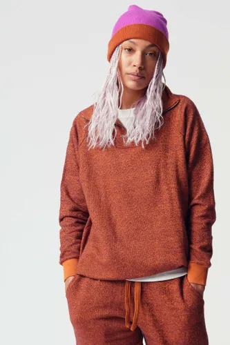 MARCUS Womens Organic Cotton Zip Sweat Brown, Size 3 / UK 12 / EUR 40 - KOMODO - Modalova