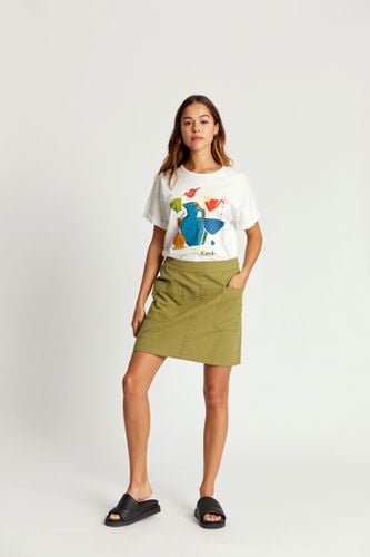 SUKI Organic Cotton Mini Skirt - Khaki Green, SIZE 1 / UK 8 / EUR 36 - KOMODO - Modalova