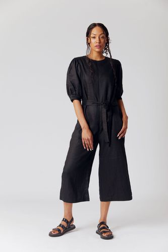 FAYE Organic Linen Jumpsuit Black, SIZE 1 / UK 8 / EUR 36 - KOMODO - Modalova