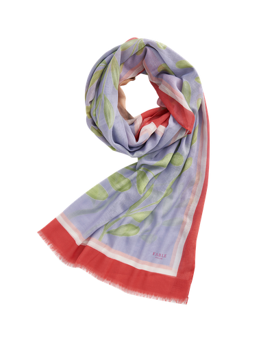 Catherine Rowe Pet Portraits Pug Blue Lightweight Scarf | Women's Scarf - Fable England - Modalova