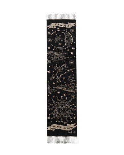 Freya Celestial Jacquard Black Scarf | Women's Scarf - Fable England - Modalova