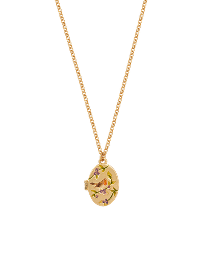 Gold Robin & Blackberry Locket Necklace | Women's Jewellery - Fable England - Modalova
